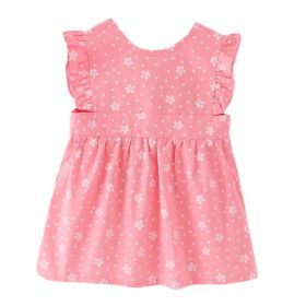 Pink Floral Baby Girl Sleeveless Princess Smock Eating Inner Waterproof Kids Bibs Painting Apron