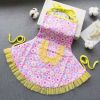 Sleeveless Baby Eating Smock Apron Inner Waterproof Kids Bib Baby Painting Shirt,Yellow Pink Sunflowers 1-4T