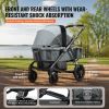 VEVOR All-Terrain Stroller Wagon, 2 Seats Foldable Expedition 2-in-1 Collapsible Wagon Stroller, Includes Canopy, Parent Organizer