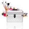 Portable travel makeup box with folded to storage box