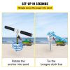 VEVOR Sand Anchor, 18" Length Auger to The Beach and Sandbar, 316 Stainless Steel Screw Anchor w/Removable Handle, Bungee Line & Carry Bag