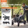 VEVOR All-Terrain Stroller Wagon, 2 Seats Foldable Expedition 2-in-1 Collapsible Wagon Stroller, Includes Canopy, Parent Organizer