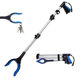 Foldable Grabber With 360¬∞ Swivel Clip, Trash Claw Grabber Tool (Color: Blue)