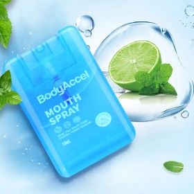 BodyAccel Mouth Spray,Oral Care Mist For Fresh-Breath,Non-Aerosol Sucrose-Free Bad Breath Refresher Spray,Portable,Spearmint Flavor,2 X10mL (Quantity: 2pis)