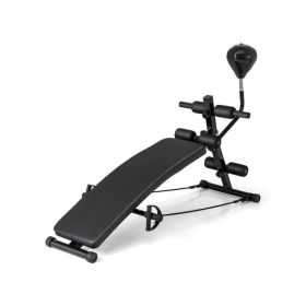 Adjustable Decline Sit Up Bench for Exercise for Home Gym (Color: BLACK, Type: Style B)