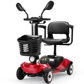 Foldable Electric Mobility Scooter with Light and Basket ‚Äì Compact 4-Wheel Travel Wheelchair for Easy Mobility and Perfect Christmas Gift (Color: as picture)