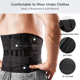 Pain Relief Waist Lumbar Support (Color: BLACK, size: L)