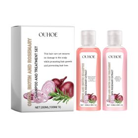 OUHOE Onion Biotin Rosemary Shampoo Set Nourish Roots Scalp Dense Shine Thick Hair (Option: 2pcs)